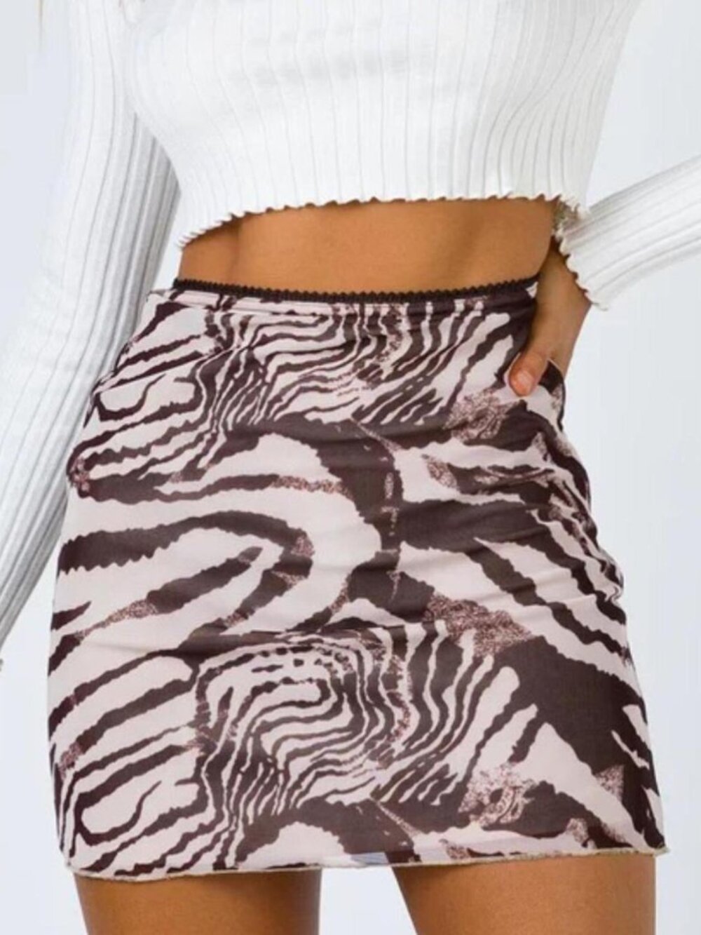 Princess Polly Vincent Mini Skirt in Beige